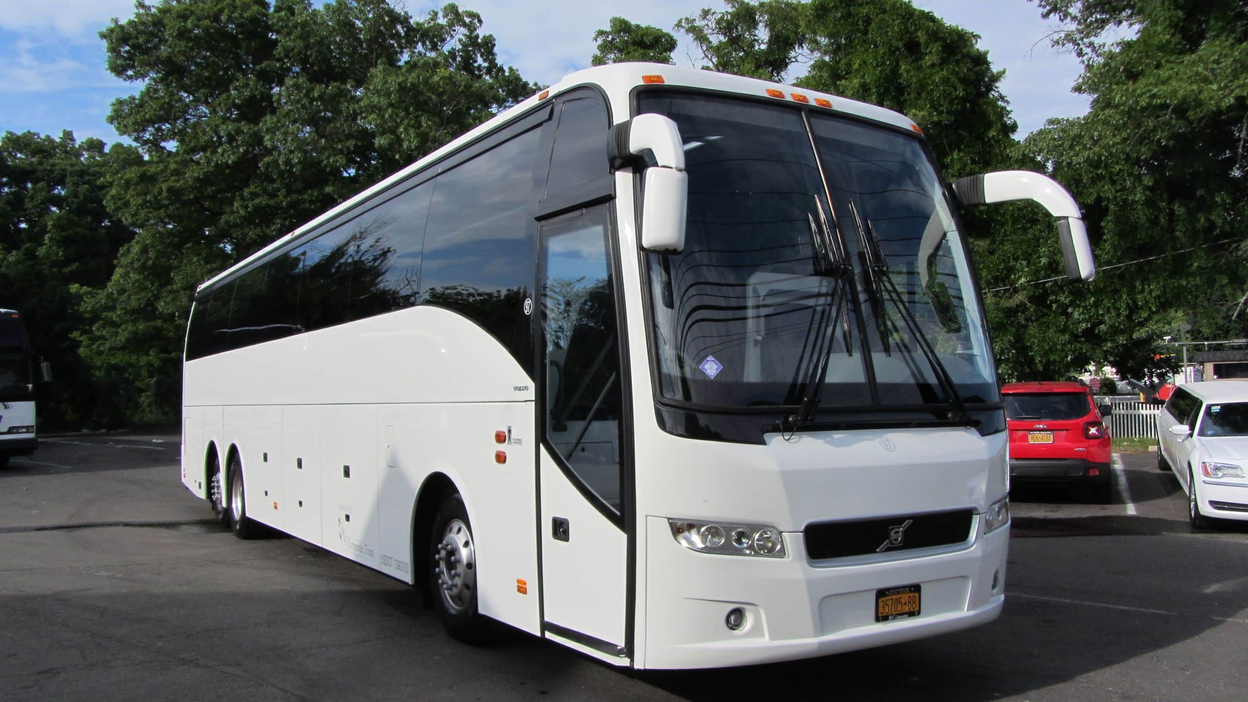 56 Passenger Serta White Bus for a casino trip in Long Island and New York